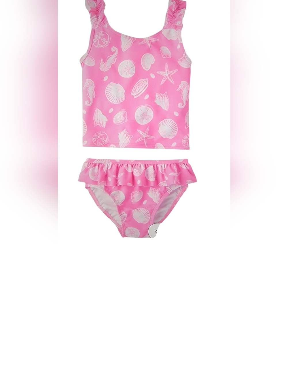 BABY GIRLS SEASHELL RUFFLE TANKINI SWIMSUIT